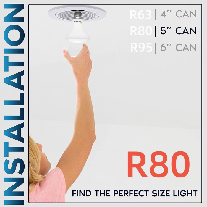 Becuri LED R80 E27 12w, lumina calda 2700K, putere 1100LM- set 6 bucati [9]