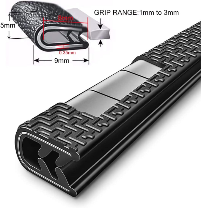 Garnitura de etanșare pentru uși auto, cheder de cauciuc în formă de U, 10ML [2]
