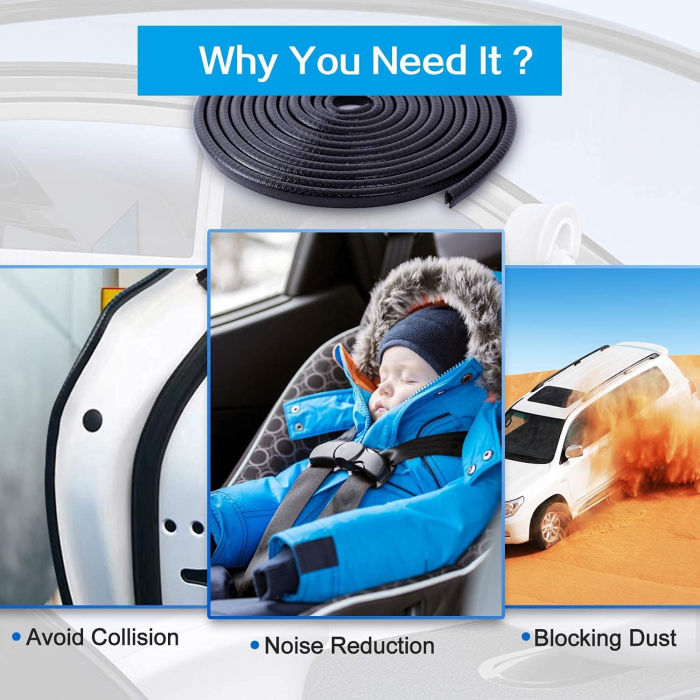 Garnitura de etanșare pentru uși auto, cheder de cauciuc în formă de U, 10ML [3]