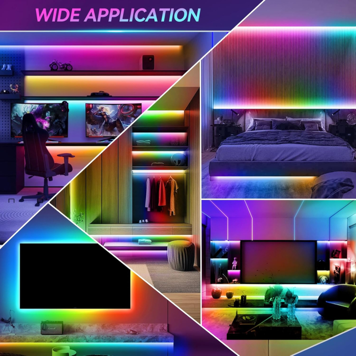 Banda 3m 90 LED-uri SMD RGB, USB, Sincronizare Muzică, IP65, telecomanda [5]