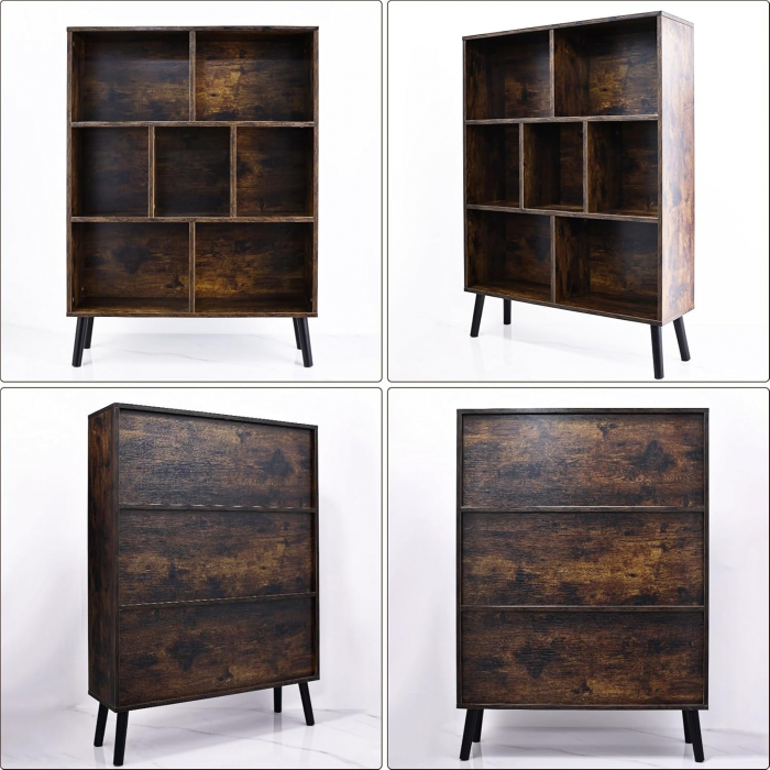 Biblioteca rustica vintage cu 3 nivele ODK [6]