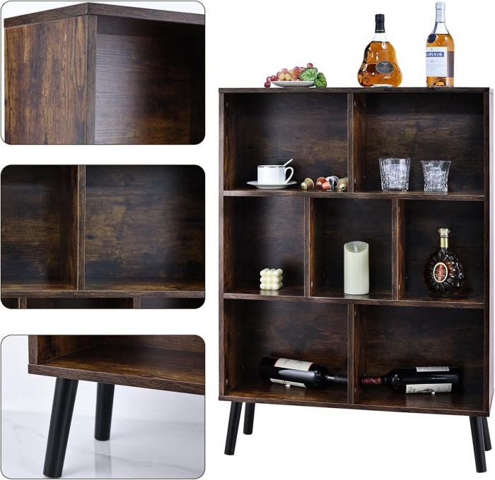 Biblioteca rustica vintage cu 3 nivele ODK [5]