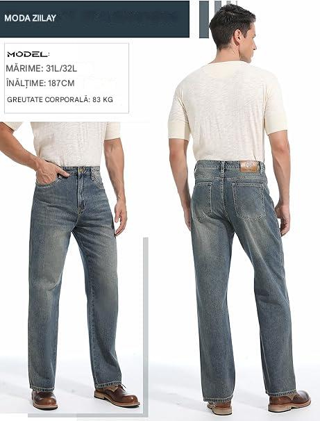 Blugi albastri largi pentru barbati, 4 buzunare, W32, L30 [6]