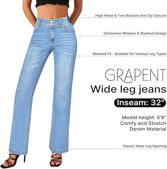 Blugi albastru deschis drepti pentru femei, cu buzunare, evazati jos S [3]