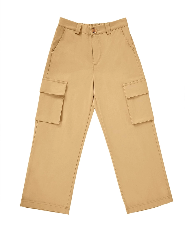 Blugi kaki largi pentru fete 13/14 ani, talie inalta, buzunare, marime 160 [2]