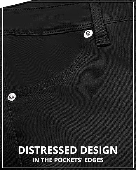 Blugi negri drepti pentru femei, cu buzunare, mulati pe coapse, evazati jos  S [5]