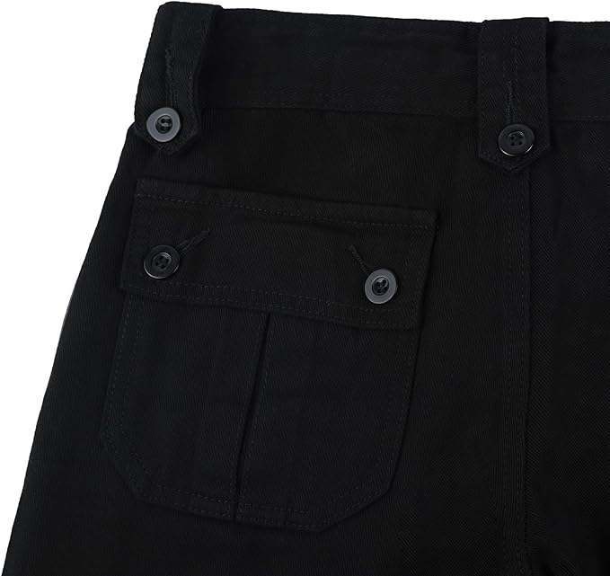 Blugi negri largi pentru femei, buzunare, negru L [5]