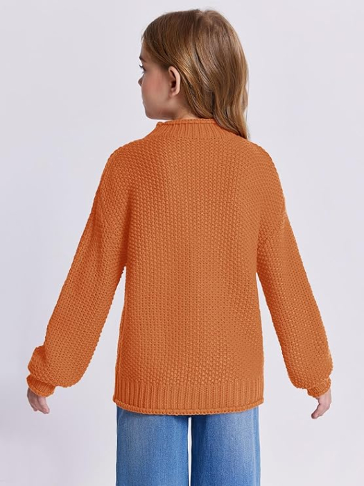 Bluza maro lejera, pentru copii, cu maneci lungi, pulover casual 13-14 ani [5]