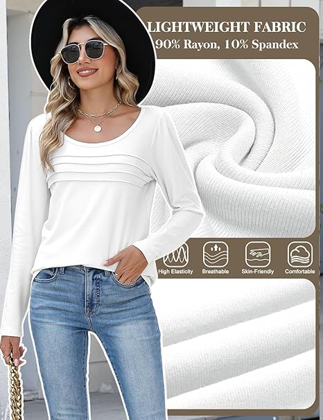 Bluza alba lejera pentru femei, cu maneci lungi, M [5]