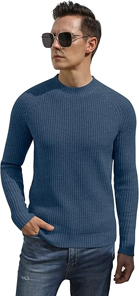 Bluza albastrudeschis casual respirabila pentru barbati, pulover tricotat, XL [6]