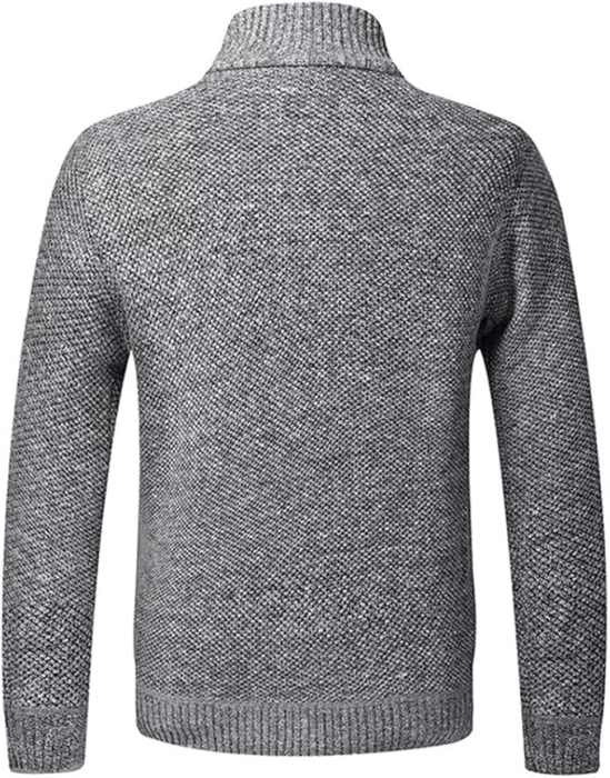 Bluza gri lejera pentru barbati, cu maneci lungi, hanorac cu fermoar M [3]