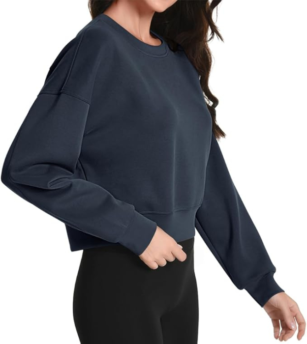 Bluza albastra lejera pentru femei, cu maneci lungi, M [4]