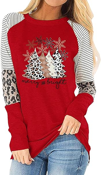 Bluza lejera pentru femei, rosie cu model sarbatori M [1]