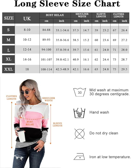 Bluza colorata lejera pentru femei, cu maneci lungi, 2XL [5]