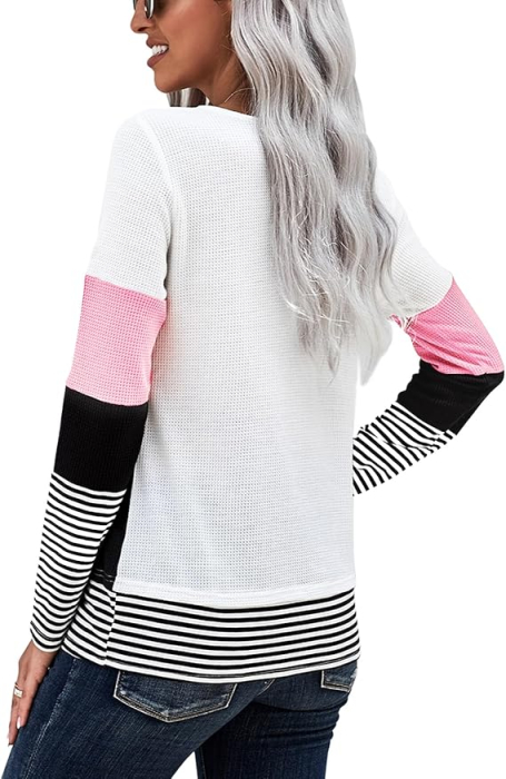 Bluza colorata lejera pentru femei, cu maneci lungi, 2XL [2]