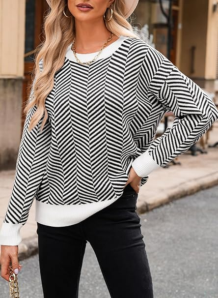 Bluza larga cu maneci lungi, alba cu dungi negre 2XL [2]