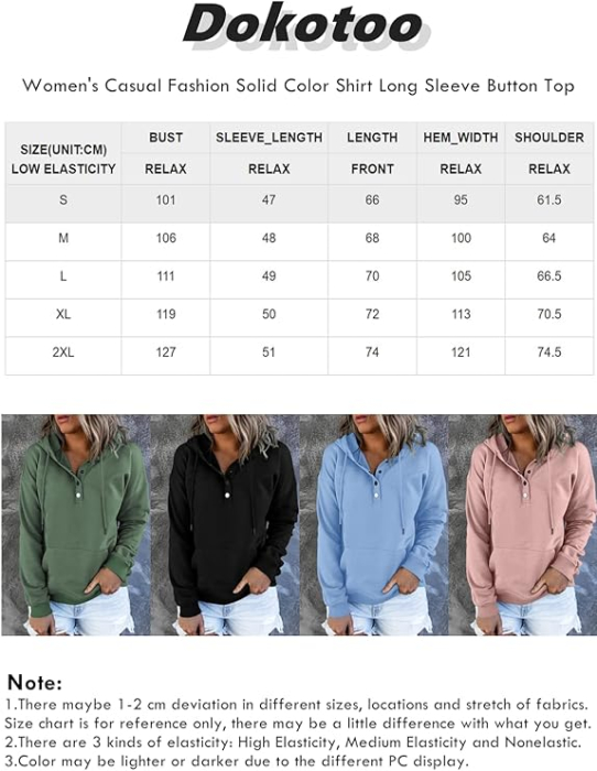 Bluza extralarga cu maneci lungi si decolteu cu capse, hanorac cu gluga, visinie XL [6]