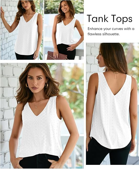 Bluza lejera pentru femei, top fara maneci, Alb XL [5]