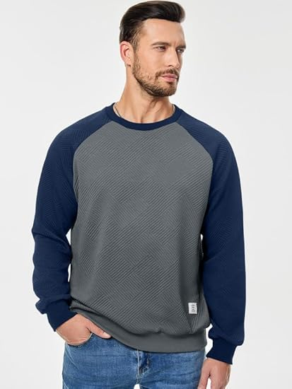 Bluza lejera pentru barbati, cu maneci lungi, pulover Gri S [3]