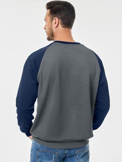 Bluza lejera pentru barbati, cu maneci lungi, pulover Gri S [4]