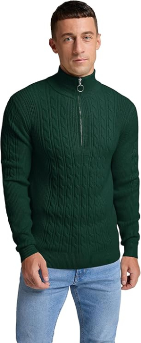Bluza lejera pentru barbati, cu maneci lungi, pulover S Verde [1]