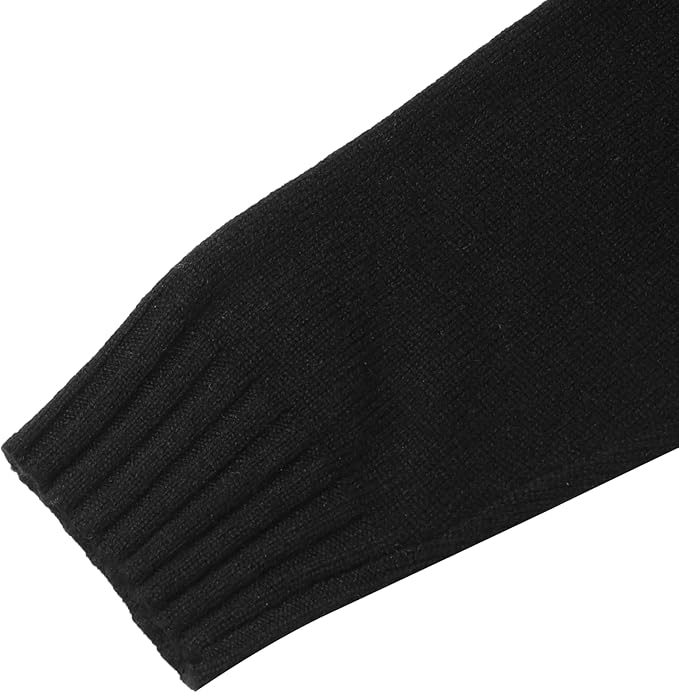 Bluza lejera pentru barbati, cu maneci lungi, pulover M Negru [7]