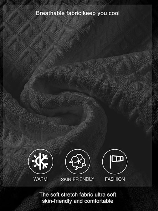 Bluza lejera pentru barbati, cu maneci lungi, pulover negru cu fermoar 1/4 M [5]