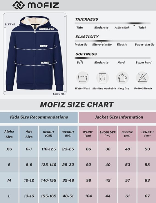Bluza albastra lejera, captusita pentru copii, cu maneci lungi, hanorac cu gluga 152-158 [7]
