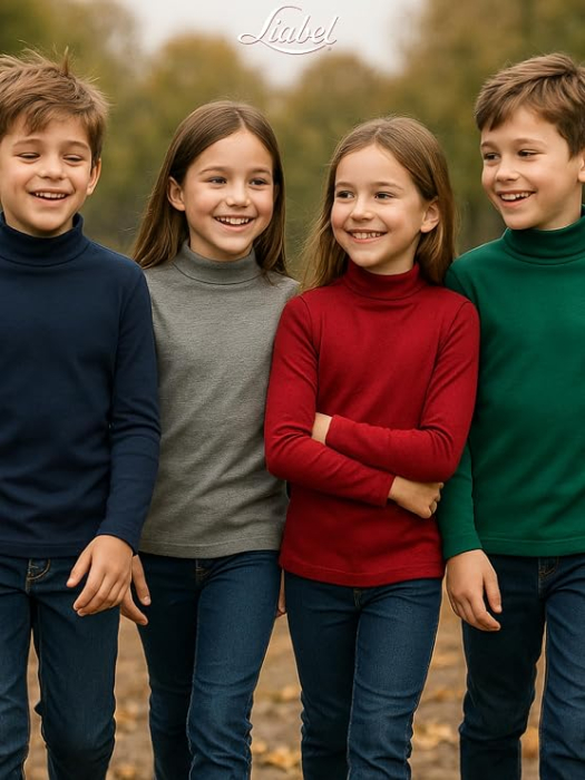 Bluza pe corp pentru copii, cu maneci lungi, albastru 10 ani [7]