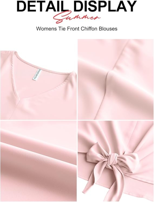 Bluza lejera pentru femei, Roz din sifon, S [5]