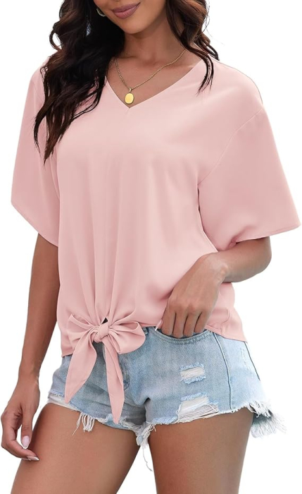 Bluza lejera pentru femei, Roz din sifon, S [3]