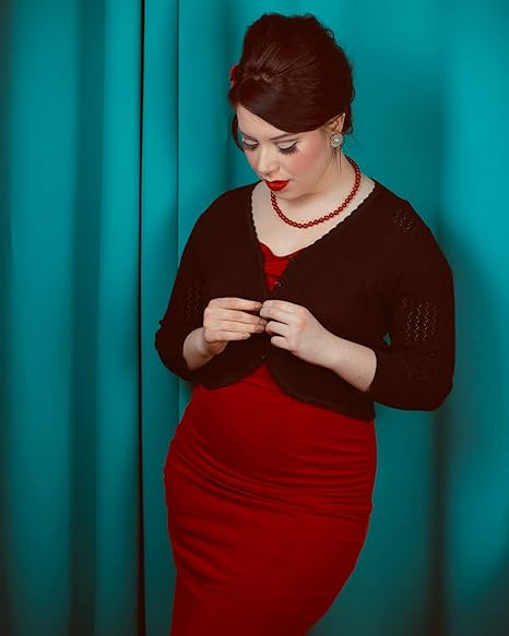 Bolero negru, dantelet, de dama, inchidere cu nasturi, S [5]