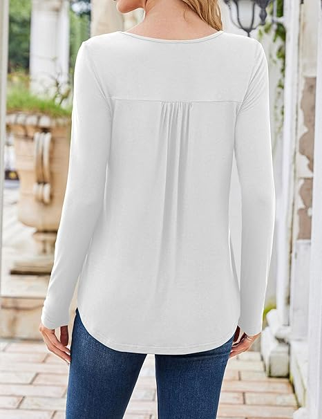 Bluza lejera pentru femei, maneci lungi, alb 2XL [4]