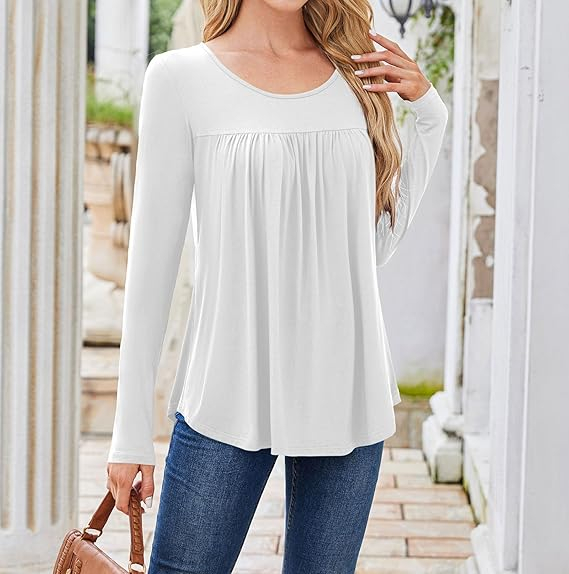 Bluza lejera pentru femei, maneci lungi, alb 2XL [2]