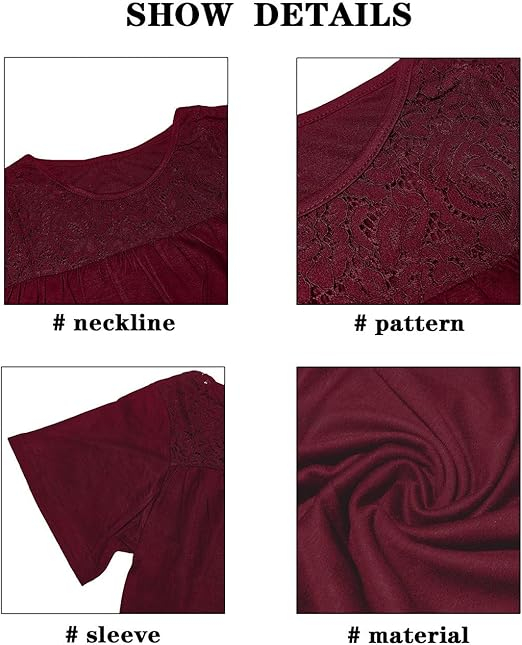 Bluza lejera pentru femei, maneci scurte, dantelate, Rosie M [5]