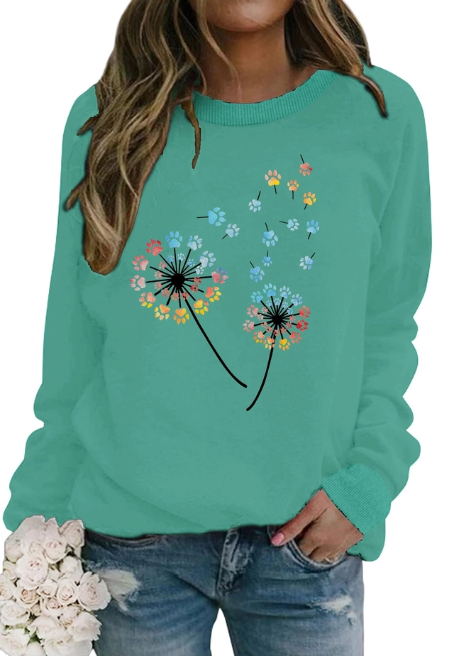 Bluza lejera pentru femei, pulover cu maneci lungi, verde XL [1]