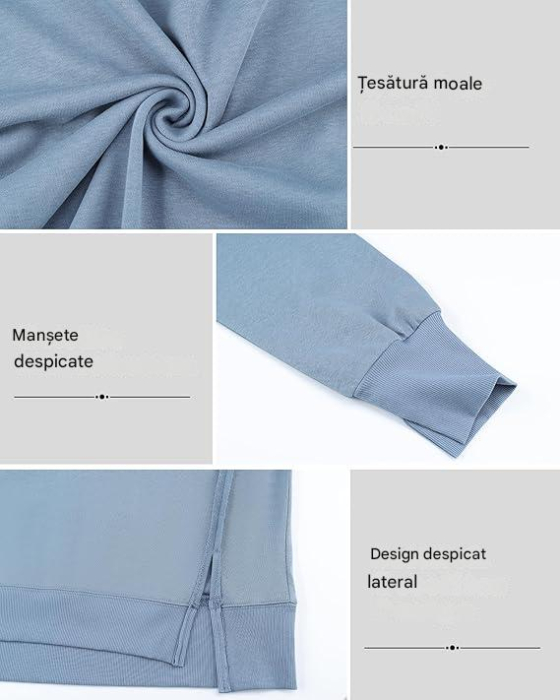 Bluza lejera pentru femei, pulover respirabil, albastra S [6]