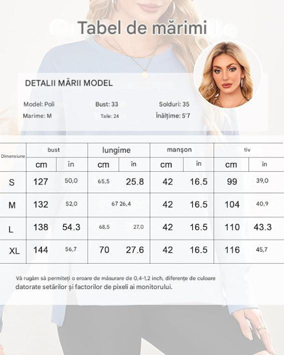 Bluza lejera pentru femei, pulover respirabil, albastra S [7]