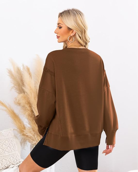 Bluza lejera pentru femei, pulover respirabil, maro M [4]