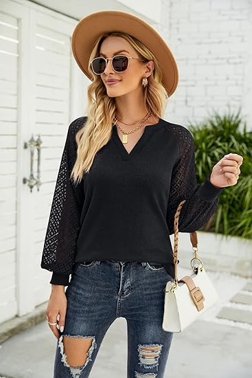 Bluza lejera pentru femei, pulover respirabil, negru S [3]