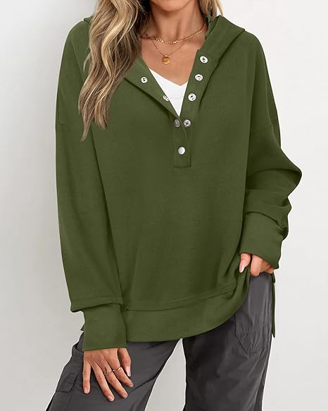 Bluza lejera pentru femei, pulover respirabil, decolteu V Verde XL [3]