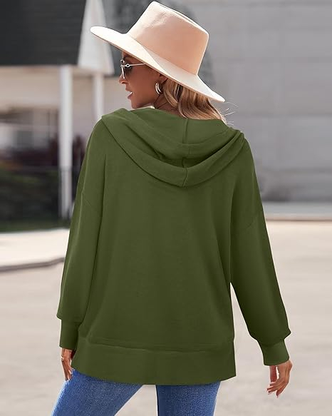 Bluza lejera pentru femei, pulover respirabil, decolteu V Verde 2XL [5]