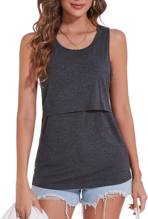 Bluza lejera pentru femei, subtire, pentru alaptare, gri S [2]