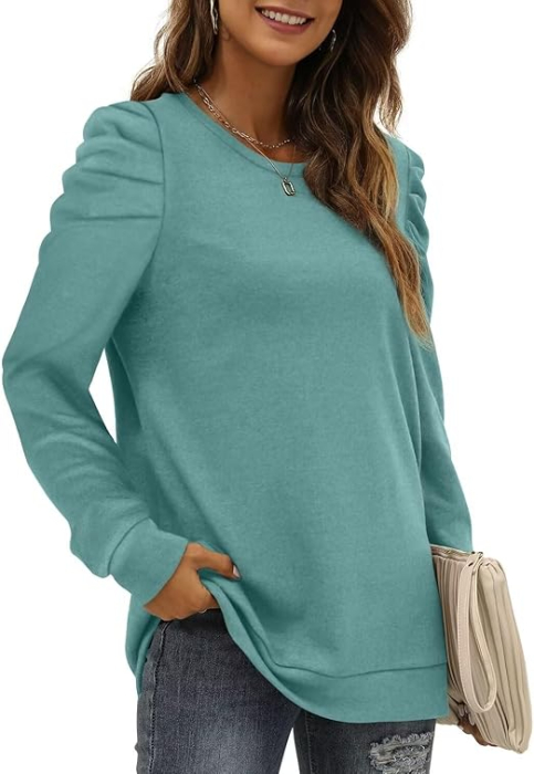 Bluza lejera pentru femei, pulover respirabil, albastra L [3]