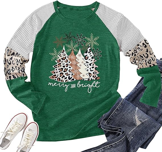 Bluza lejera pentru femei, verde cu model sarbatori XL [4]