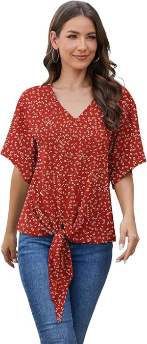 Bluza lejera pentru femei, Rosie din sifon, XL [6]