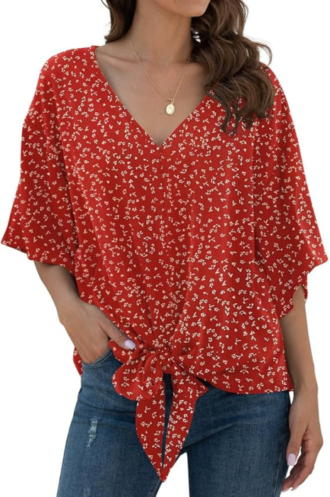 Bluza lejera pentru femei, Rosie din sifon, XL [2]