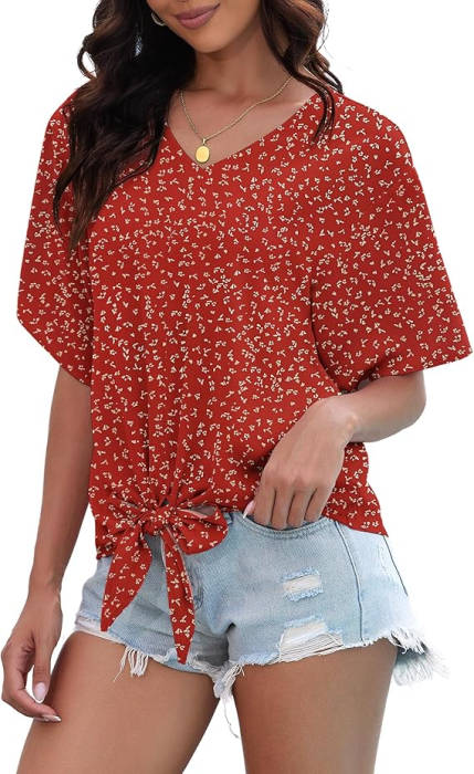 Bluza lejera pentru femei, Rosie din sifon, XL [3]