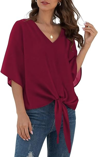 Bluza lejera pentru femei, Rosie din sifon, S [2]