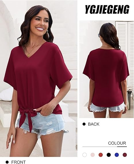 Bluza lejera pentru femei, Rosie din sifon, S [4]